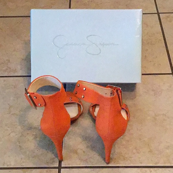 Jessica Simpson” Sandals & gold studs(10)🍊 - Picture 3 of 5